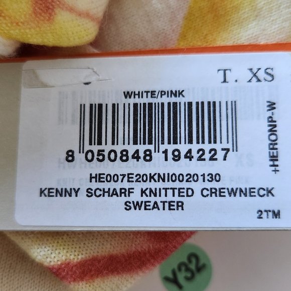 Heron Preston x Kenny Scharf crewneck wool exposed seams sweater Sz XS - Picture 10 of 10